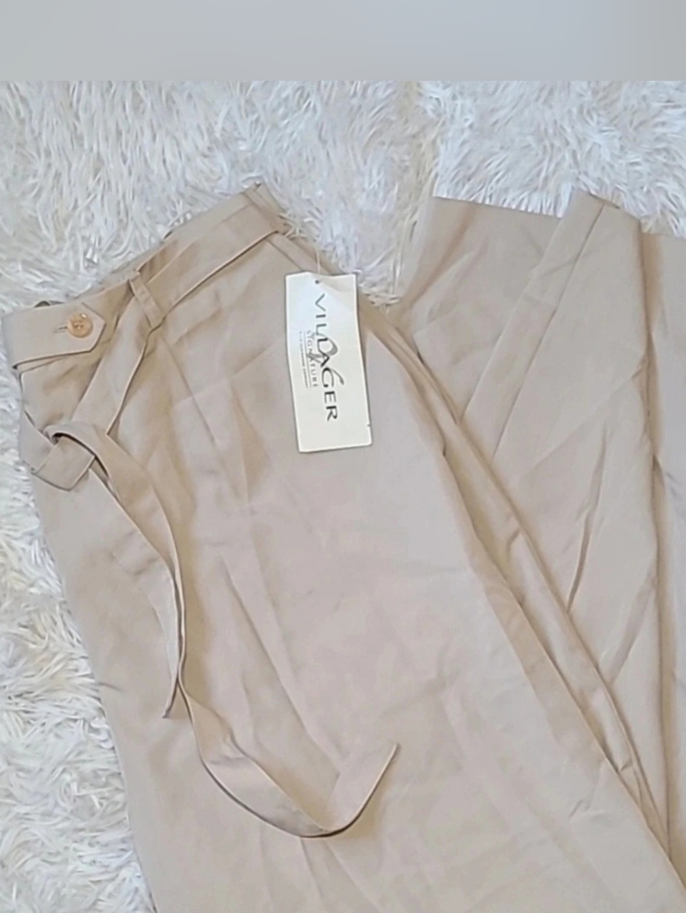 NWT Villager Signature Khaki Belted Dress Pants - Plus Size 18W - Picture 2 of 7